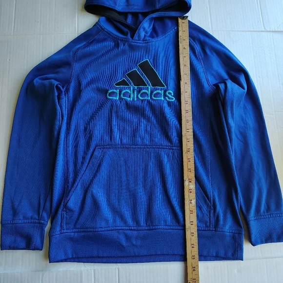 Adidas Youth Boys Hoodie Size Large Hooded Sweatshirt Kangaroo Pouch - Picture 14 of 15